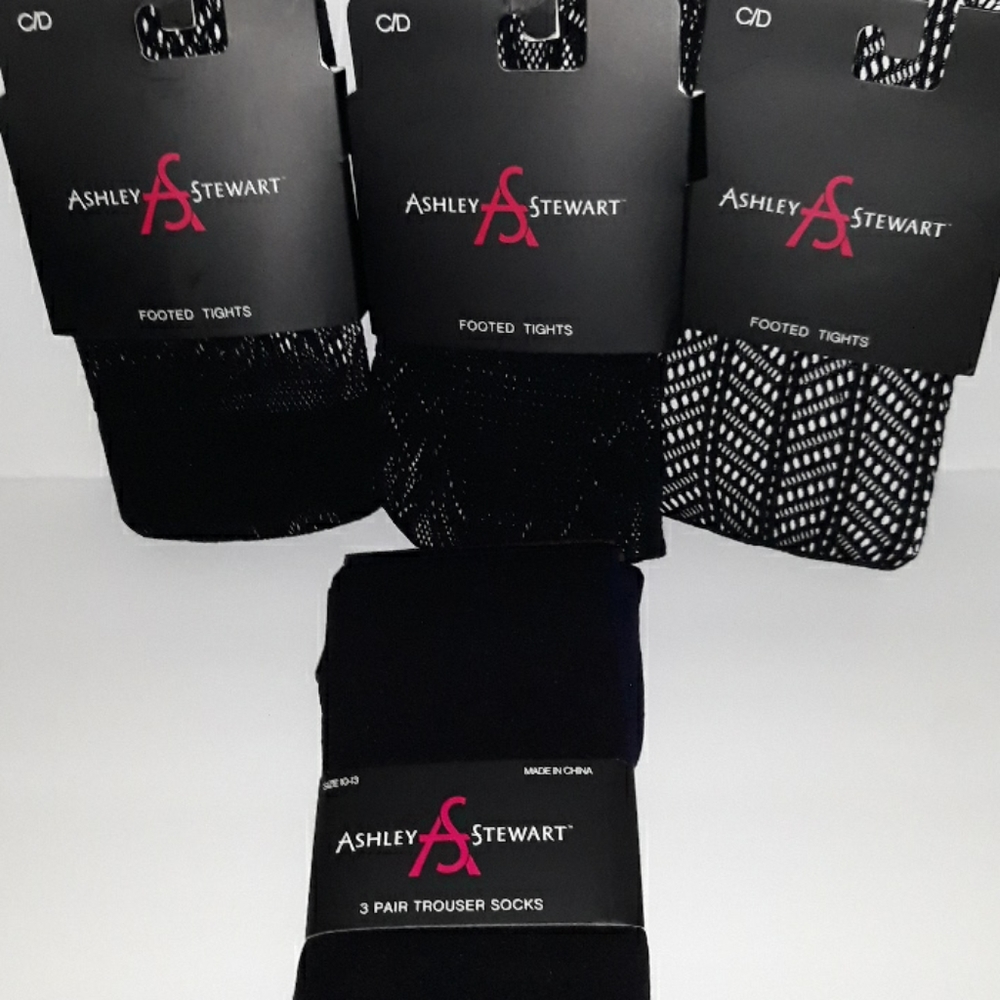 Ashley Stewart 3 pair footed tights 3 trouser sock